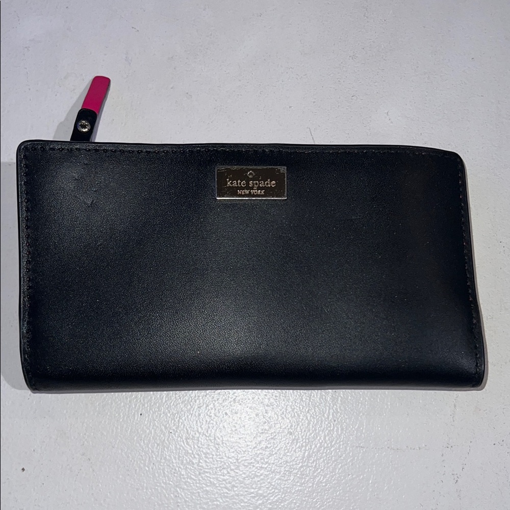 Kate Spade Black Wallet with Pink interior